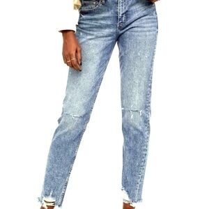 H&M Jeans Girlfriend Fit Regular Waist Loose Fit High Rise Light Wash 8